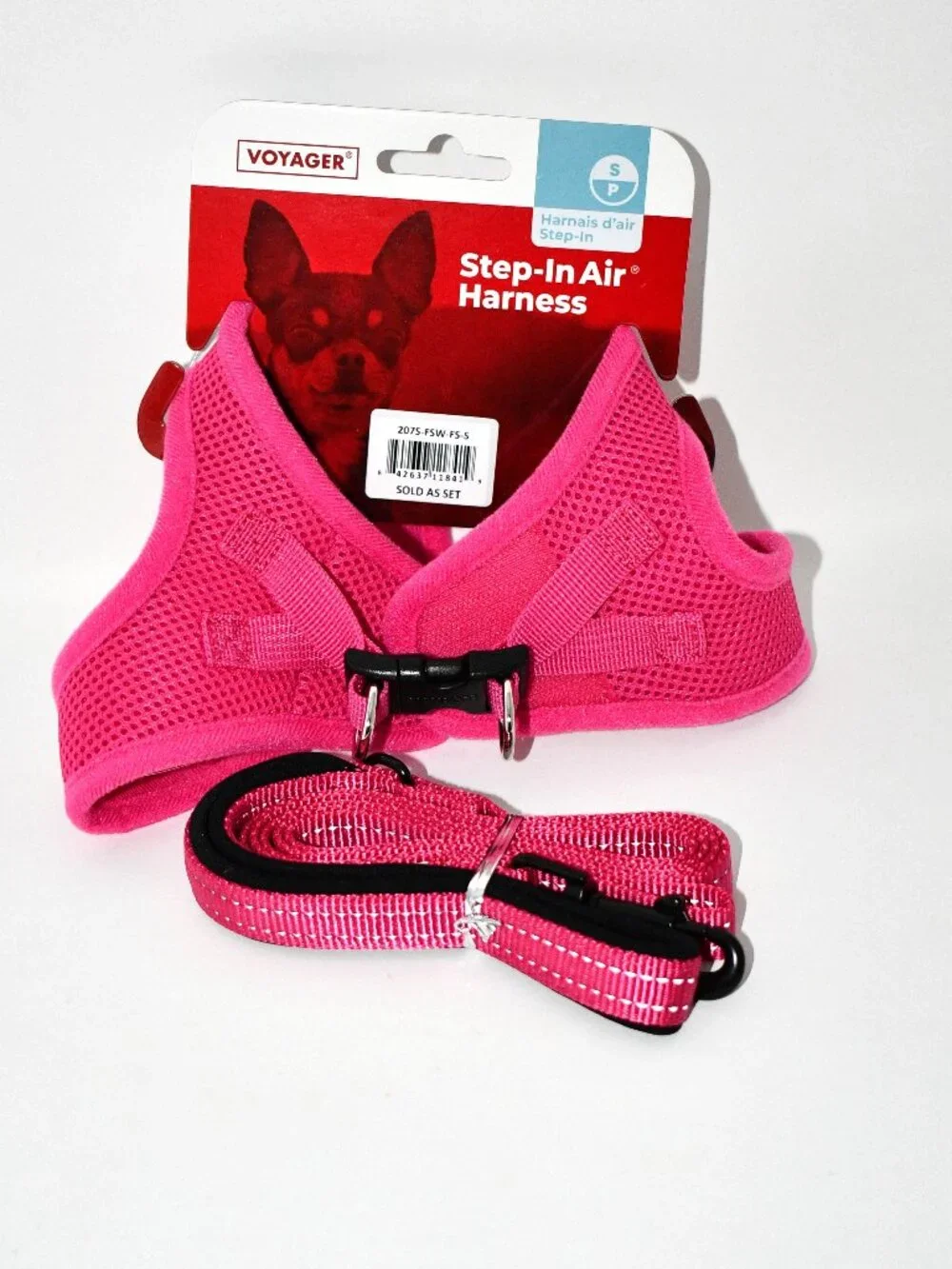 Voyager Dog Harness, 5ft, Leash Combo, Fuchsia, SMALL, NWT